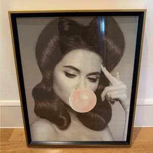 Gold Framed Art Print with Bubblegum Pop